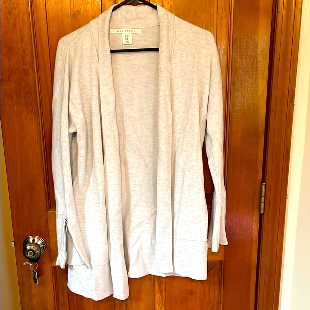 Max Studio Cream Cardigan Sweater Elegant Open Front